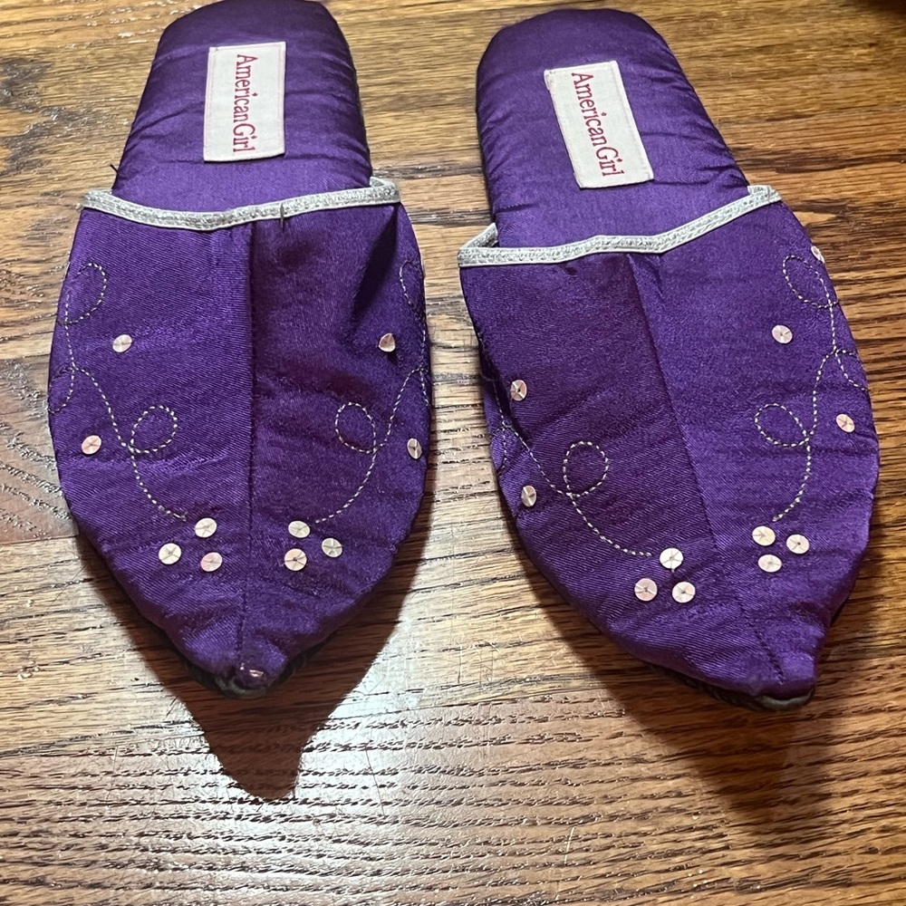 Precious Purple American Girl Satin Slippers Small